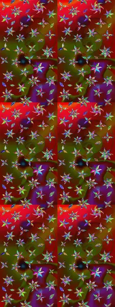 Şirin karalamalı çiçek desenli çizim. Raster illüstrasyonu. Raster illüstrasyonu. El yapımı çiçek ve bitki koleksiyonu. Çizim biçimi kırmızı ve kahverengi renklerde.