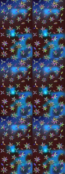 Soyut etnik raster çizim kalıbı. Kabile sanatı boho baskısı, klasik çiçek arkaplanı. Arkaplan dokusu, duvar kağıdı, mavi ve kahverengi renkli çiçek teması.