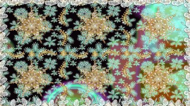 Raster illüstrasyonu. Kusursuz klasik raster altın desenli. Geleneksel oryantasyon süsü. Klasik klasik klasik arka plan. Tarafsız renklerde altın elementlerle kusursuz desen.