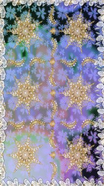 Raster klasik barok çiçeksiz altın desenli. Süslü dekorasyon. Lüks, kraliyet ve Viktorya dönemi konsepti. Altın elementlerle nötr renklerde altın desen.