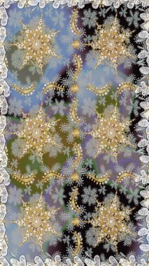 Altın kar taneleri basit, pürüzsüz desen. Gri renkli Raster altın deseni. Soyut duvar kâğıdı, ambalaj dekorasyonu. Kışın sembolü, Mutlu Noel tatili, Mutlu yıllar 2019.