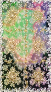 Kusursuz soyut bir arkaplan. Raster illüstrasyonu. Oriental raster klasik nötr ve altın desenli.