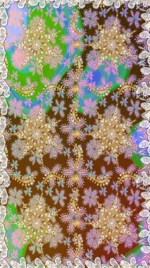 Kahverengi renkler ve altın elementler üzerinde altın pürüzsüz desen. Kahverengi renklerde, altın elementlerle kusursuz klasik desen. Noel, kar tanesi, yeni yıl.