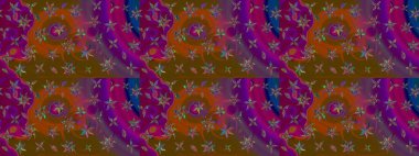 Çiçekli çiçek deseni, suluboya. Mor ve kahverengi renkli çiçekler. Renkli Bahar Teması çizim kalıbı. Düz Çiçek Elementleri Tasarım Raster illüstrasyonu.