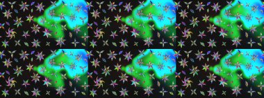 Çiçek desenli raster, gri ve yeşil çizgi grafik desenli soyut raster arkaplan. Modern stil dokusu.