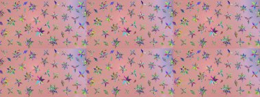 Renkli Bahar Teması eskiz kalıbı. Düz Çiçek Elementleri Tasarımı. Raster..