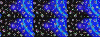 Çiçekli çiçek deseni, suluboya. Mavi ve gri renkli çiçekler. Renkli Bahar Teması çizim kalıbı. Düz Çiçek Elementleri Tasarım Raster illüstrasyonu.