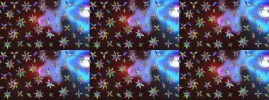 Eskiz arkaplan modeli. Vadinin çiçekleri kahverengi ve mavi renklerde. Suluboya, elle çizilmiş. Raster - stok.