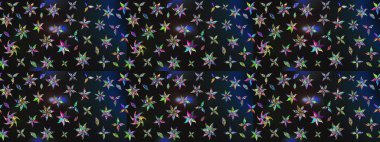 El yapımı çiçek ve bitki koleksiyonu. Raster illüstrasyonu. Robot resim tarzı gri ve mavi renkler. Şirin karalamalı çiçek desenli çizim. Raster illüstrasyonu.