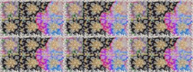 Gri renkli ve altın elementli altın desenli. Barok tarzında duvar kağıdı tasarımı için kusursuz damaske deseni arkaplanı. Süslü raster dekorasyonu.