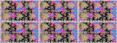 Gri renklerde kusursuz desen. Doğu tarzı arabesk tarzında altın elementler. Raster altın pürüzsüz desen. Kusursuz altın desenli bukleler..