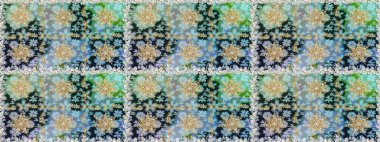 Tarafsız renklerde altın element. Barok tarzında altın çiçek süsü. Damask arkaplanı tekerrür ediyor. Antika altın tekrarlanabilir duvar kağıdı.