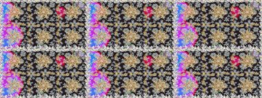 Gri renkli Royal retro. Raster illüstrasyonu. Altın şablon. Kart, duvar kağıdı, ambalaj ve tekstil için klasik tasarım. Kusursuz desenli altın elementler. Çiçeksel klasik doku.