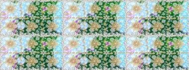 Raster Golden Mehndi kusursuz desen. Tarafsız renklerde desen. Kına dövmeli süs çiçekleri, altın çıkartmalar, mehndi ve yoga tasarımı, kartlar ve parmak izleri..