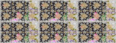 Kusursuz raster arka plan. Duvar kâğıdı barok, İspanyol kumaşı. Kusursuz çiçek deseni. Gri renklerde grafiksel, modern, pürüzsüz desen.