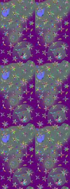 Zentangle soyut çiçekleri. Karalama çiçeği. Raster illüstrasyonu. Güzel kumaş deseni. Renkli Bahar Teması eskiz kalıbı. Düz Çiçek Elementleri Tasarımı.