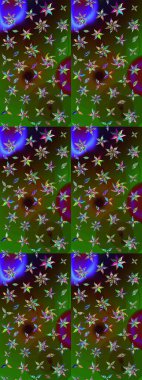 Çiçek desenli çizim. Raster illüstrasyonu. Asya tekstil tarzında. Güzel kumaş deseni. Renkli Bahar Teması eskiz kalıbı. Düz Çiçek Elementleri Tasarımı.