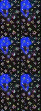 Raster illüstrasyonundaki çiçek desenli çizim. Gri ve mavi renklerde. Güzel kumaş deseni. Raster illüstrasyonu.