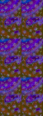 Eskiz arkaplan modeli. Vadinin çiçekleri kahverengi ve mor renklerde. Suluboya, elle çizilmiş. Raster - stok.