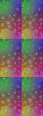 Çiçekli el çizimi çizimi deseni. Modern gelişim mor ve yeşil raster arkaplan duvar kağıdı resimleme klasik çizgili iz sürme desenli çiçekler, çiçekli süsler.