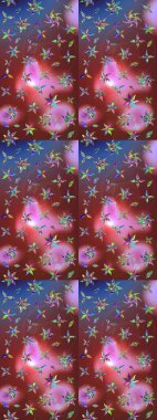 Elle çizilmiş çiçek desenli Raster çizimi. Tekstil, kumaş, ambalaj, hatıra defteri için hoş bir çiçek arkaplanı. Çocuksu tasarım. Kahverengi ve pembe arkaplanda.