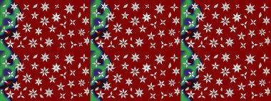 Suluboya stilinde kırmızı ve nötr renklerde. Raster illüstrasyonu. Küçük çiçekli bahar deseni çiz.