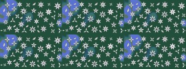 Raster çiçek desenli çiçek deseni, yapraklar, dekoratif elementler, sıçrama, lekeler, el çizimi kontur çizgileri ve Doodle çizim stili, grafik raster çizim çizimi.