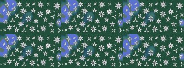 Raster çiçek desenli çiçek deseni, yapraklar, dekoratif elementler, sıçrama, lekeler, el çizimi kontur çizgileri ve Doodle çizim stili, grafik raster çizim çizimi.