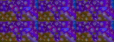 Klasik tropikal doğal elementlerin suluboya seti. Egzotik çiçekler, mor ve kahverengi renkler üzerine botanik, parlak klasik doğa. Raster illüstrasyonu.