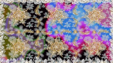 Kusursuz çiçek deseni. Gri renklerde grafiksel, modern, pürüzsüz desen. Kusursuz raster arka plan. Duvar kâğıdı barok, İspanyol kumaşı.