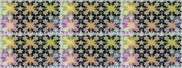 Kına dövmeli süs çiçekleri, altın çıkartmalar, mehndi ve yoga tasarımı, kartlar ve parmak izleri. Raster Golden Mehndi kusursuz desen. Gri renklerde desen.