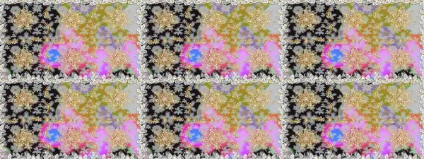 Kusursuz altın desen. Gri renklerde, altın elementlerle kusursuz desen. Raster doğulu süsü.