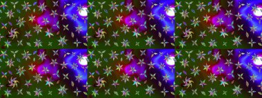 Raster illüstrasyonundaki çiçek desenli çizim. Yeşil ve kahverengi renkte çiçekler.