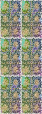 Dekoratif simetri arabesk. Raster illüstrasyonu. Gri renklerde altın. Kusursuz ortaçağ çiçek deseni. Doğum günü, davetiye ya da afiş için tebrik kartı.