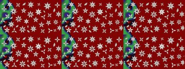 Suluboya stilinde kırmızı ve nötr renklerde. Raster illüstrasyonu. Küçük çiçekli bahar deseni çiz.