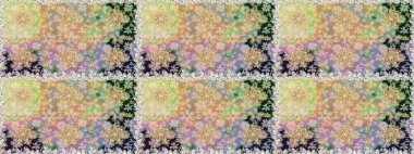 Raster soyut çiçek çelengi altın karalama fantezi yaprakları ve tarafsız renklerde çiçek. El yapımı dekoratif çerçeve, albüm kapağı, tebrik kartı, klasik Art deco tarzı.