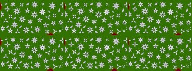 Yeşil ve nötr renklerde çiçekler. Bahar mevsimi. Tatil havası. Nazik romantik baskı. Raster güzel bir çiçek deseni çiziyor..