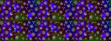 Raster illüstrasyonundaki çiçek desenli çizim. Güzel kumaş deseni. Renkli Bahar Teması eskiz kalıbı. Düz Çiçek Elementleri Tasarımı.