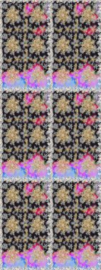 Raster illüstrasyonu. Kusursuz soyut bir arkaplan. Oriental raster klasik gri ve altın desenli.