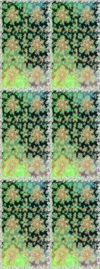 Damask pürüzsüz yineleme kalıbı. Yeşil renklerdeki altın element. Barok tarzında altın çiçekli süs. Antika altın tekrarlanabilir duvar kağıdı.