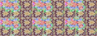 2019 Noel 'i, kar tanesi, yeni yıl. Kahverengi renkli ve altın elementli klasik eskiz deseni.