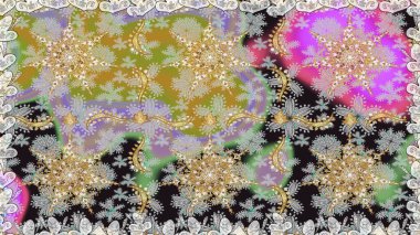 Geleneksel oryantasyon süsü. Klasik klasik klasik arka plan. Kusursuz klasik raster grisi ve altın desen.