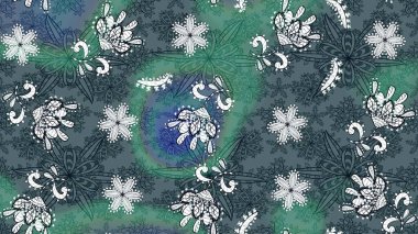 Renkli Bahar Teması eskiz kalıbı. Düz Çiçek Elementleri Tasarımı. Raster illüstrasyonundaki çiçek desenli çizim. Yeşil ve mavi renkte çiçekler.