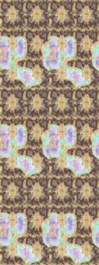 Altın desenli çiçek dekoru. Kahverengi renklerde altın element. Doğu tarzı element. Davetiyeler, kartlar, web sayfası için Raster illüstrasyon. Tasarım şablonu için çizgi çizimi sınırı.