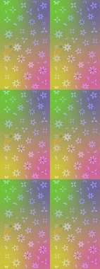 Tarafsız ve yeşil renklerde. Raster illüstrasyonu. Çizim kalıbı. Hint süsü. Çiçek duvar kağıdı. Renkli süs kenarı.