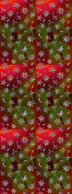 Tomurcukları çiçek olan sevimli bir çiçek deseni. Raster illüstrasyonu. Kumaş, tekstil, duvar kağıdı baskısı için. Eski usul. Raster. Taslak arkaplan.