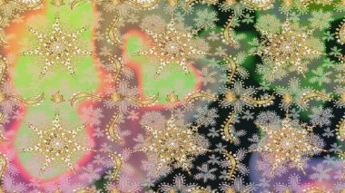 Paisleys zarif çiçek desenli arkaplan duvar kâğıdı çizimi klasik stil, modern 3D çizgili sanat eseri altın ve nötr desenli çiçek yaprakları ve süslemeleri..