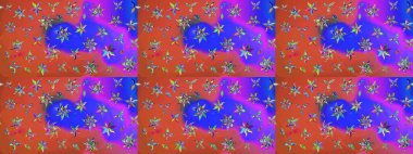 Raster çiçek desenli çiçek deseni, yapraklar, dekoratif elementler, sıçrama, lekeler, el çizimi kontur çizgileri ve Doodle çizim stili, grafik raster çizim çizimi.