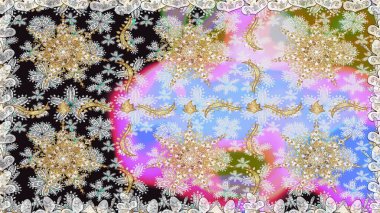 Damask pürüzsüz yineleme kalıbı. Antika altın tekrarlanabilir duvar kağıdı. Gri renklerdeki altın element. Barok tarzında altın çiçekli süs..