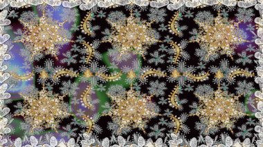 Gri renklerde, altın elementli, pürüzsüz bir desen. Şam tasarım için kusursuz desen.